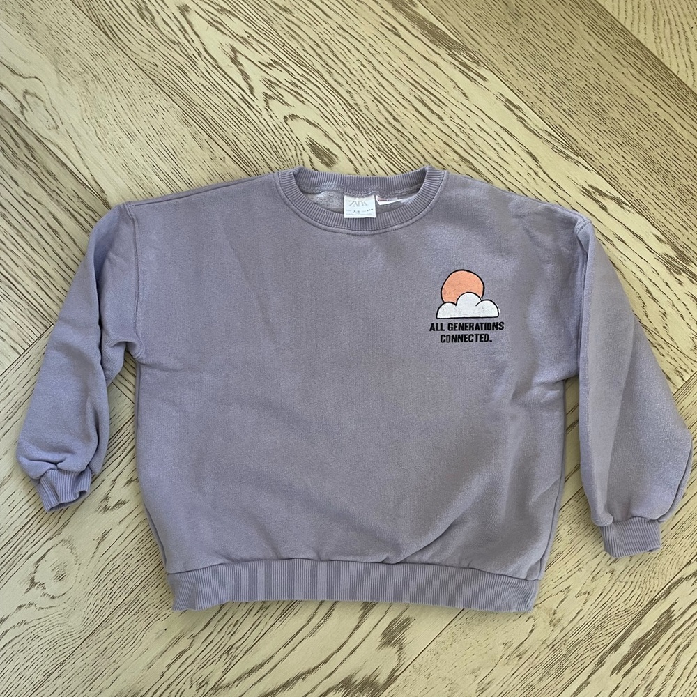 Purple Graphic Sweatshirt Zara